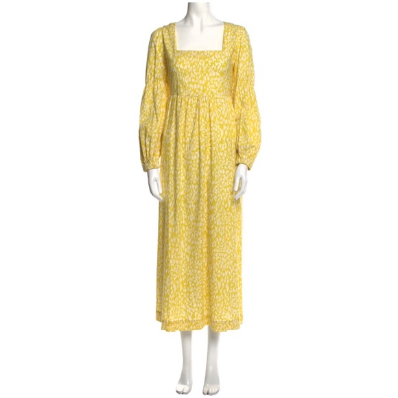 Yellow Printed MIDI Dress - Picture 1 of 6